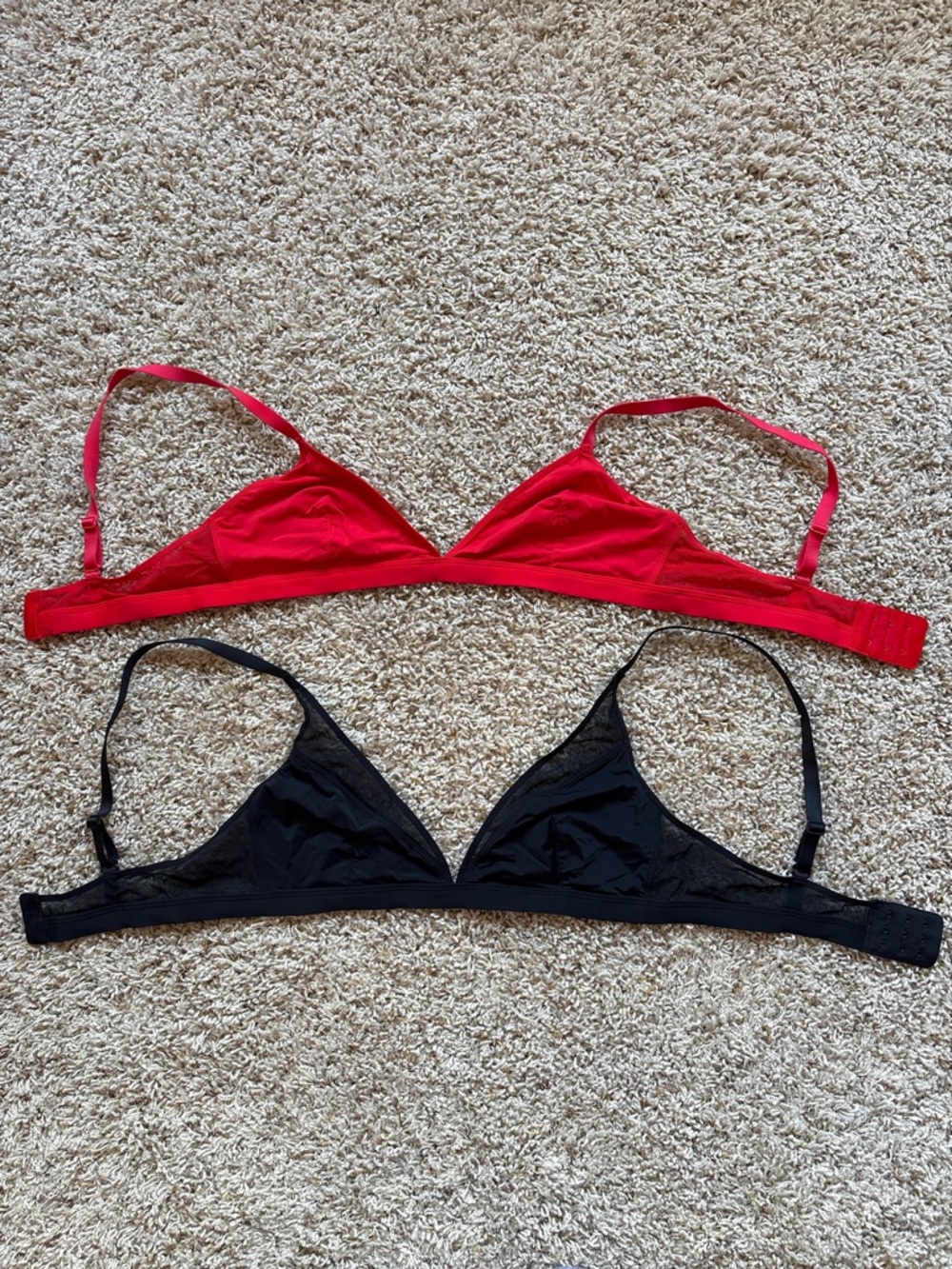 Parade Re:Play Triangle Bralette Bundle of 2 Red and Black Size Medium